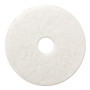 Boardwalk Polishing Floor Pads, 20" Diameter, White, 5/Carton
