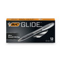 BIC GLIDE Ballpoint Pen, Retractable, Medium 1 mm, Black Ink, Black Barrel, Dozen (BICVCG11BK) View Product Image