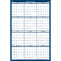 House of Doolittle Recycled Poster Style Reversible/Erasable Yearly Wall Calendar, 24 x 37, White/Blue/Gray Sheets, 12-Month (Jan to Dec): 2025