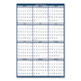 House of Doolittle Recycled Poster Style Reversible/Erasable Yearly Wall Calendar, 24 x 37, White/Blue/Gray Sheets, 12-Month (Jan to Dec): 2025