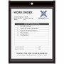 C-Line Vinyl File Pocket - 9" x 12" - Pressboard, Vinyl, Metal - Clear, Black - Reinforced, Heavy Duty