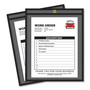 C-Line Vinyl File Pocket - 9" x 12" - Pressboard, Vinyl, Metal - Clear, Black - Reinforced, Heavy Duty
