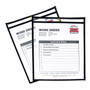 C-Line Stitched Vinyl Shop Ticket Holders - Support 8.50" x 11" Media - Vinyl - Black, Clear - Sturdy