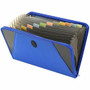 C-Line Letter Expanding File - 8 1/2" x 11" - 300 Sheets Capacity - 13 Pocket(s) - Blue - Zipper Closure