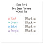 EXPO 2-in-1 Dry Erase Markers, Fine/Broad Chisel Tips, Assorted Primary Colors, 4/Pack