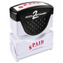 ACCUSTAMP2 Pre-Inked Shutter Stamp, Red, PAID, 1.63 x 0.5