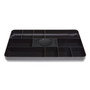 TRU RED Shallow Plastic Drawer Organizer, 13 Compartments, 9.11 x 14.11 x 1.24, Black
