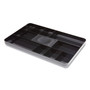 TRU RED Shallow Plastic Drawer Organizer, 13 Compartments, 9.11 x 14.11 x 1.24, Black
