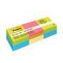 Post-it Notes Mini Cubes, 1.88" x 1.88", Green Wave and Orange Wave Collections, 400 Sheets/Cube, 3 Cubes/Pack (MMM20513PK) View Product Image