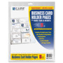 C-Line Tabbed Business Card Binder Pages, For 2 x 3.5 Cards, Clear, 20 Cards/Sheet, 5 Sheets/Pack (CLI61117)