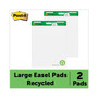 Post-it Easel Pads Super Sticky Vertical-Orientation Self-Stick Easel Pads, Green Headband, Unruled, 25 x 30, White, 30 Sheets, 2/Carton