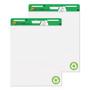 Post-it Easel Pads Super Sticky Vertical-Orientation Self-Stick Easel Pads, Green Headband, Unruled, 25 x 30, White, 30 Sheets, 2/Carton