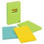 Post-it Notes Original Pads in Floral Fantasy Collection Colors, Note Ruled, 4" x 6", 100 Sheets/Pad, 3 Pads/Pack