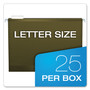 Pendaflex Extra Capacity Reinforced Hanging File Folders with Box Bottom, 1" Capacity, Letter Size, 1/5-Cut Tabs, Green, 25/Box