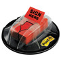 Post-it Flags High Volume Flag Dispenser, "Sign Here", Red, 200 Flags/Dispenser