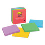 Post-it Notes Super Sticky Pads in Playful Primary Collection Colors, Note Ruled, 4" x 4", 90 Sheets/Pad, 6 Pads/Pack (MMM6756SSAN) View Product Image
