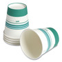 Perk Paper Hot Cups, 10 oz, White/Teal, 50/Pack