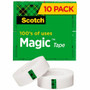 Scotch 3/4"W Magic Tape - 27.78 yd Length x 0.75" Width - 1" Core - Matte - Clear - Split Resistant, Tear Resistant - (MMM810P10K)