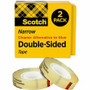 Scotch Permanent Double-Sided Tape - 1/2"W - 36 yd Length x 0.50" Width - 3" Core - Clear - Long Lasting - (MMM6652P1236)