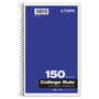 Oxford Coil-Lock Wirebound Notebook, 3-Subject, Medium/College Rule, Randomly Assorted Cover Color, (150) 9.5 x 6 Sheets