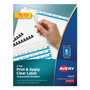Avery Print & Apply Label Unpunched Dividers - Index Maker Easy Apply Label Strip - 125 x Divider(s) - 5 Blank Tab(s) - 5 Tab(s)/Set - 8.5" Divider Width x 11" Divider Length