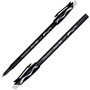 Paper Mate Eraser Mate Ballpoint Pen, Stick, Medium 1 mm, Black Ink, Black Barrel, Dozen