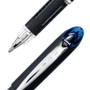 uniball Jetstream Hybrid Gel Pen, Stick, Bold 1 mm, Blue Ink, Black/Silver/Blue Barrel