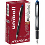 uniball™ Jetstream Ballpoint Pens - 1 mm Medium Pen Point - Blue Ink - Pigment-based - Black Stainless Steel Barrel