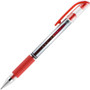 uniball Signo GRIP Gel Pen, Stick, Medium 0.7 mm, Red Ink, Clear/Red/Silver Barrel, Dozen
