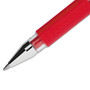uniball Signo GRIP Gel Pen, Stick, Medium 0.7 mm, Red Ink, Clear/Red/Silver Barrel, Dozen