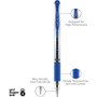 uniball Signo GRIP Gel Pen, Stick, Medium 0.7 mm, Blue Ink, Silver/Blue Barrel, Dozen (UBC65451) View Product Image
