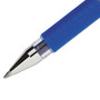 uniball Signo GRIP Gel Pen, Stick, Medium 0.7 mm, Blue Ink, Clear/Blue/Silver Barrel, Dozen
