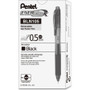Pentel EnerGel-X Gel Pen, Retractable, Fine 0.5 mm, Black Ink, Clear/Black Barrel, Dozen