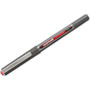 uniball VISION Rollerball Pen, Stick, Extra-Fine 0.5 mm, Red Ink, Gray/Red/Clear Barrel, Dozen