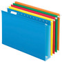 Pendaflex 1/5 Tab Cut Legal Recycled Hanging Folder - 2" Folder Capacity - 8 1/2" x 14" - Poly, Pressboard - Bright Green, Blue, Orange, Red, Yellow - Wear Resistant, Water Proof, Tear Proof