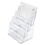 deflecto 4-Compartment DocuHolder, Magazine Size, 9.38w x 7d x 13.63h, Clear (DEF77441) View Product Image