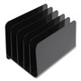 TRU RED Plastic Incline Mail Sorter, 5 Sections, #6 1/4 to #16 Envelopes, 6.26 x 9.49 x 6.5, Black