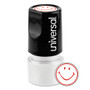 Universal Round Message Stamp, SMILEY FACE, Pre-Inked/Re-Inkable, Red (UNV10080) View Product Image