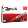 Sharpie Super Permanent Marker, Fine Bullet Tip, Red, Dozen