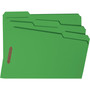 Smead Top Tab Colored Fastener Folders, 0.75" Expansion, 2 Fasteners, Legal Size, Green Exterior, 50/Box