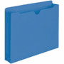 Smead Colored Straight Tab Cut Letter Recycled File Jacket - 8 1/2" x 11" - 2" Expansion - 11 pt. - 2 Plys - Blue