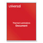 Universal Laminating Pouches, 3 mil, 9" x 11.5", Gloss Clear, 25/Pack (UNV84620) View Product Image