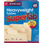 Smead SuperTab Top Tab File Folders, 1/3-Cut Tabs: Assorted, Letter Size, 0.75" Expansion, 14-pt Manila, 50/Box