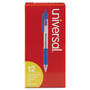 Universal Comfort Grip Ballpoint Pen, Retractable, Medium 1 mm, Blue Ink, Clear/Blue Barrel, Dozen (UNV15531) View Product Image