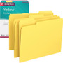 Smead Colored File Folders, 1/3-Cut Tabs: Assorted, Letter Size, 0.75" Expansion, Yellow, 100/Box