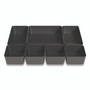 TRU RED Ten-Compartment Plastic Drawer Organizer, 7.83 x 8.19 x 5.35, Black