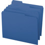 Smead Colored File Folders, 1/3-Cut Tabs: Assorted, Letter Size, 0.75" Expansion, Navy Blue, 100/Box