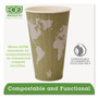 Eco-Products World Art Renewable and Compostable Insulated Hot Cups, 16 oz, Paper, Brown/White, 40/Pack, 15 Packs/Carton
