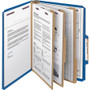 Smead Eight-Section Pressboard Top Tab Classification Folders, 8 SafeSHIELD Fasteners, 3 Dividers, Letter Size, Dark Blue, 10/Box