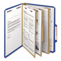 Smead Eight-Section Pressboard Top Tab Classification Folders, 8 SafeSHIELD Fasteners, 3 Dividers, Letter Size, Dark Blue, 10/Box